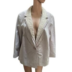 Bradley Bayou lavender 100% Leather Suede jacketCrocodile Embossed Collar. SZ-XL